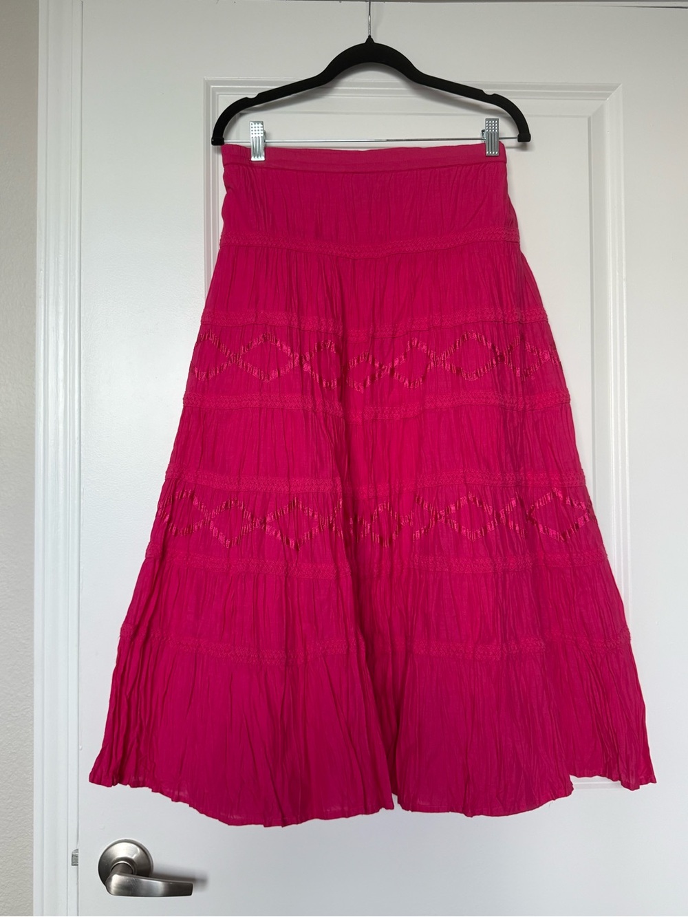 New Directions 100% Cotton maxi Skirt Tiered Boho